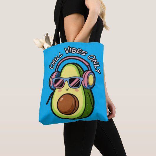 Modern Minimalist Typography Chill Vibes Only Tote Bag (Dichtbij)