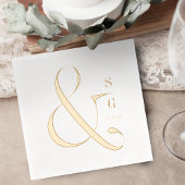 Modern minimalist typography couples monogram folie servetten