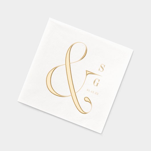 Modern minimalist typography couples monogram folie servetten (Links)