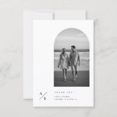 Modern Minimalist Typography Photo Budget Wedding Bedankkaart (Voorkant)