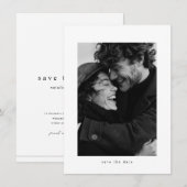 Modern Minimalist Typography Photo Budget Wedding Save The Date (Voorkant / Achterkant)