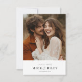 Modern minimalist Typography Photo Wedding Bedankkaart (Voorkant)
