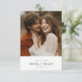 Modern minimalist Typography Photo Wedding Bedankkaart (Staand voorkant)