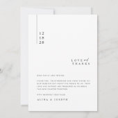 Modern minimalist Typography Photo Wedding Bedankkaart (Achterkant)
