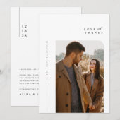 Modern minimalist Typography Photo Wedding Bedankkaart (Voorkant / Achterkant)