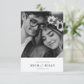 Modern minimalist Typography Photo Wedding Bedankkaart (Staand voorkant)