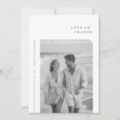 Modern minimalist Typography Photo Wedding Bedankkaart (Voorkant)