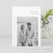 Modern minimalist Typography Photo Wedding Bedankkaart (Staand voorkant)