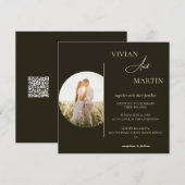 Modern minimalist Typography Photo Wedding Kaart (Voorkant / Achterkant)