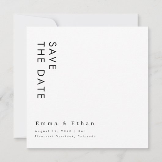 Modern minimalist Typography Photo Wedding Save The Date (Achterkant)