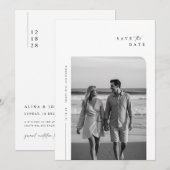 Modern minimalist Typography Photo Wedding Save The Date (Voorkant / Achterkant)