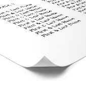 Modern minimalist up to 15 tables seating plan poster (Hoek)