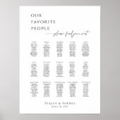 Modern minimalist up to 15 tables seating plan poster (Voorkant)