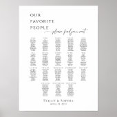 Modern minimalist up to 18 tables seating plan poster (Voorkant)