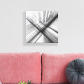 Modern Minimalist Urban Wireframe - Abstract 3D Canvas Afdruk (Insitu (Woonkamer))
