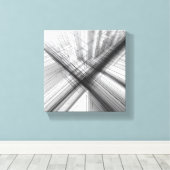 Modern Minimalist Urban Wireframe - Abstract 3D Canvas Afdruk (Insitu (Houten vloer))