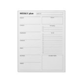 Modern Minimalist Vertical Weekly Planner & Goals Notitieblok (Linkerzijde)
