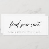Modern Minimalist Vind uw Seat Header Kaart (Voorkant / Achterkant)