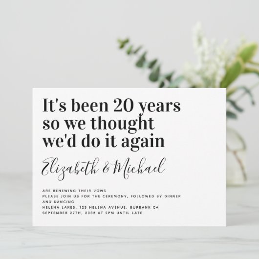 Modern minimalist Vow Renewal Kaart (Staand voorkant)