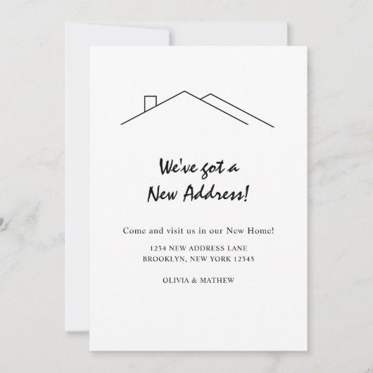 Modern Minimalist We hebben een nieuw adres in bew Aankondiging (Voorkant)