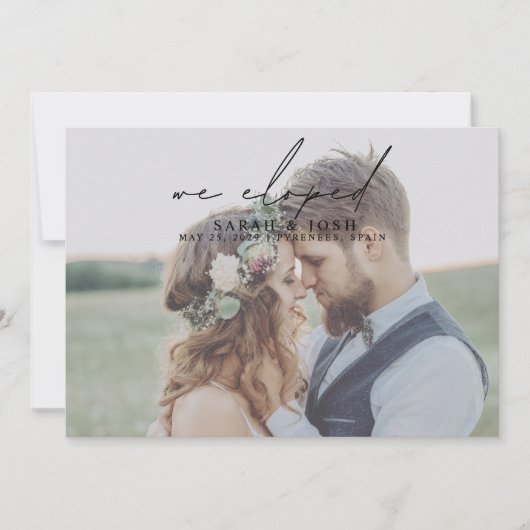 Modern minimalist We hebben het script bruiloft ui Aankondiging (Voorkant)