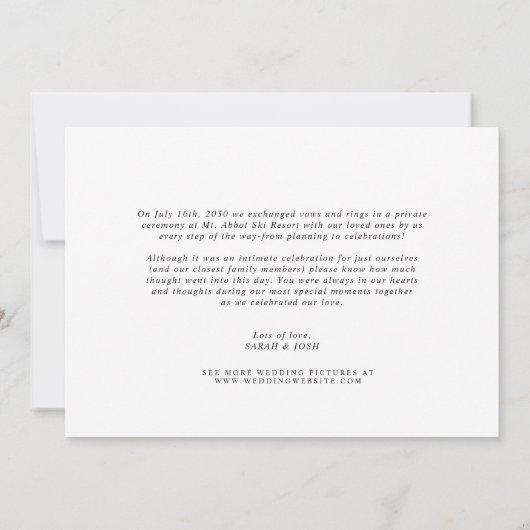 Modern minimalist We hebben het script bruiloft ui Aankondiging (Achterkant)