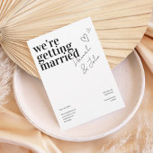 Modern Minimalist “We’re Getting Married” Kaart