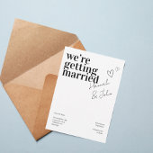 Modern Minimalist “We’re Getting Married” Kaart