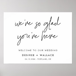 Modern Minimalist We zijn zo blij dat je hier bent Poster
