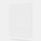 Modern Minimalist Wedding Acrylic Welcome Sign Acryl Bord (Hoek)