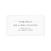 Modern Minimalist Wedding Address Label (Voorkant)
