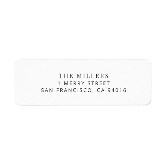 Modern Minimalist Wedding Address Label (Voorkant)