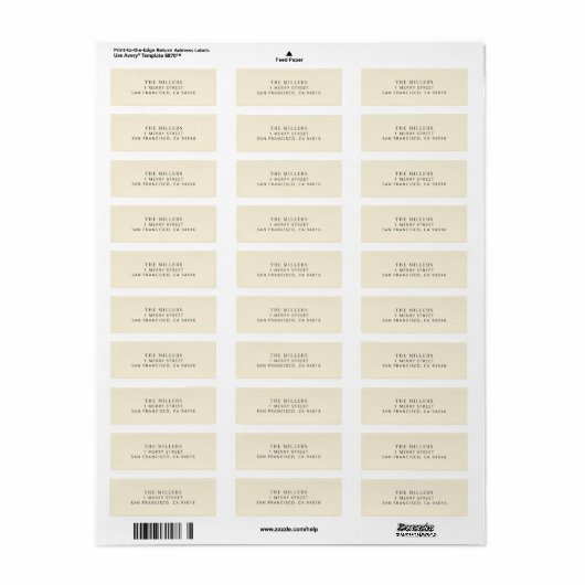 Modern Minimalist Wedding Address Label (Full Sheet)