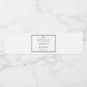 Modern Minimalist Wedding Black and White Waterfles Etiket (Enkel label)