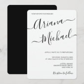 Modern minimalist Wedding Black White Typography Kaart (Voorkant / Achterkant)