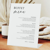 Modern Minimalist Wedding Buffet Menu Reclamebord Met Voetstuk