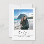 Modern Minimalist Wedding Destination Beach Photo Bedankkaart (Voorkant)