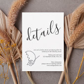 Modern Minimalist Wedding Details Card Kaart