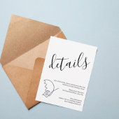 Modern Minimalist Wedding Details Card Kaart