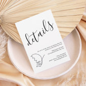 Modern Minimalist Wedding Details Card Kaart