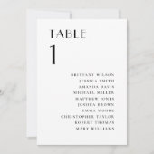Modern Minimalist Wedding | Elegant Seating Chart Kaart (Voorkant)