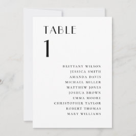 Modern Minimalist Wedding | Elegant Seating Chart Kaart