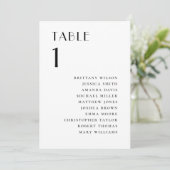 Modern Minimalist Wedding | Elegant Seating Chart Kaart (Staand voorkant)