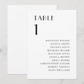 Modern Minimalist Wedding | Elegant Seating Chart Kaart (Voorkant / Achterkant)