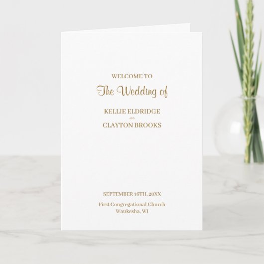 Modern minimalist Wedding Folded Program Programma (Voorkant)