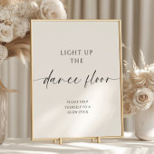 Modern Minimalist Wedding Glow Stick Poster