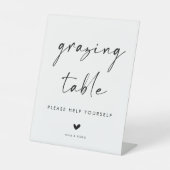Modern Minimalist Wedding Grazing Table Reclamebord Met Voetstuk (Voorkant)