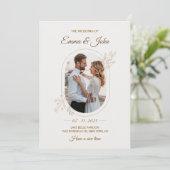 Modern Minimalist Wedding Invitation Kaart (Staand voorkant)