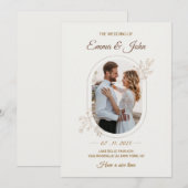 Modern Minimalist Wedding Invitation Kaart (Voorkant / Achterkant)