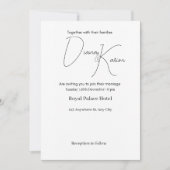 Modern Minimalist Wedding Invitation white Kaart (Voorkant)
